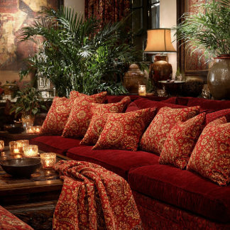 Red & Gold Paisley Pillows - Customizable  Kissen