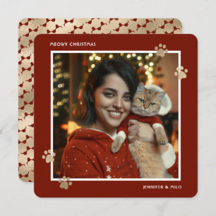 Red Gold Paws Cat Owner Foto Meowa Weihnachten
