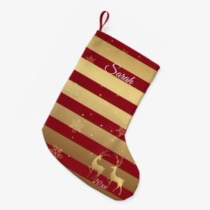 Red Gold Peace Woodland Dee Kleiner Weihnachtsstrumpf