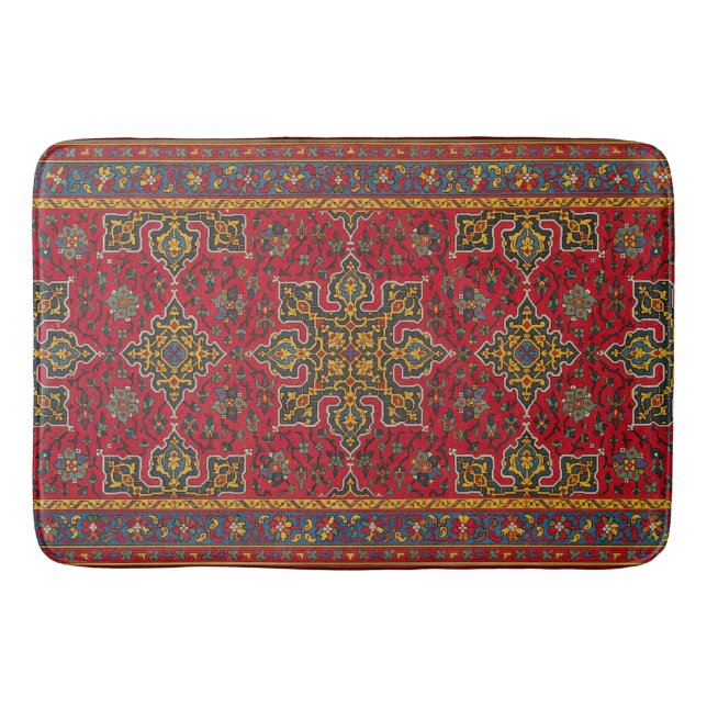 Red & Gold Persian Rug Bath Mat Badematte (Vorderseite)