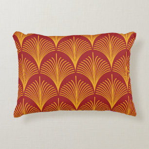 Red Gold Pfau: Art Deco. Dekokissen