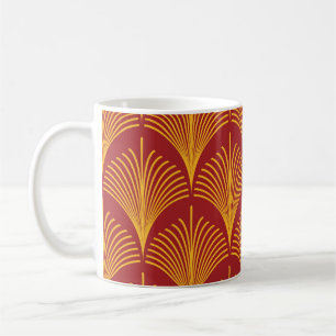 Red Gold Pfau: Art Deco. Kaffeetasse