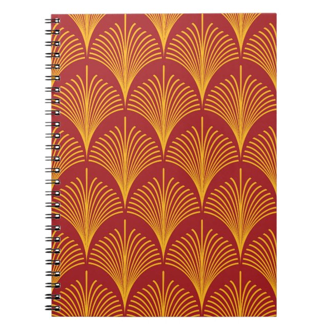 Red Gold Pfau: Art Deco. Notizblock (Vorderseite)