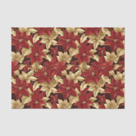 Red Gold Poinsettias Vintage Weihnachten Seidenpapier