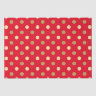 Red & Gold Polka Dots Nahtlos Seidenpapier