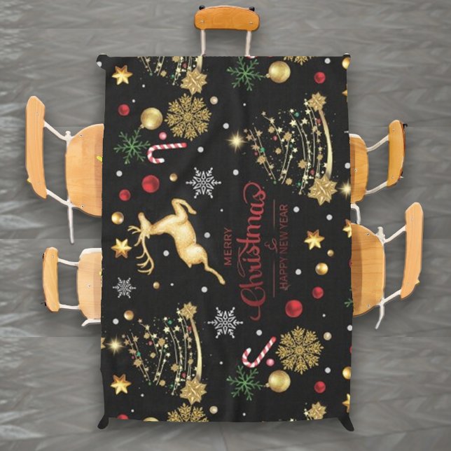 Red Gold Rentier Frohe Weihnachtsbaum Tischdecke (Von Creator hochgeladen)