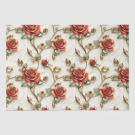 Red Gold Rose Vintag Seidenpapier