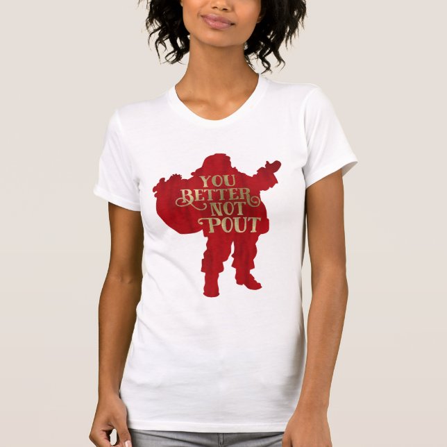 Red & Gold Santa Toy Tasche Sie besser nicht ausge T-Shirt (Vorderseite)