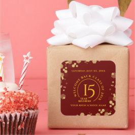 Red & Gold School College Class Quadratischer Aufkleber