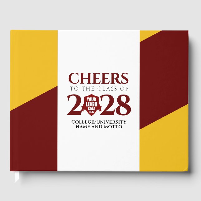 Red Gold School Uni University Abschluss Gästebuch (Vorderseite)