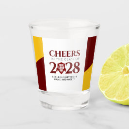 Red Gold School Uni University Abschluss Schnapsglas