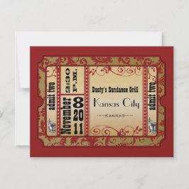Red & Gold Showbill - Hochzeitkarten RSVP Karte