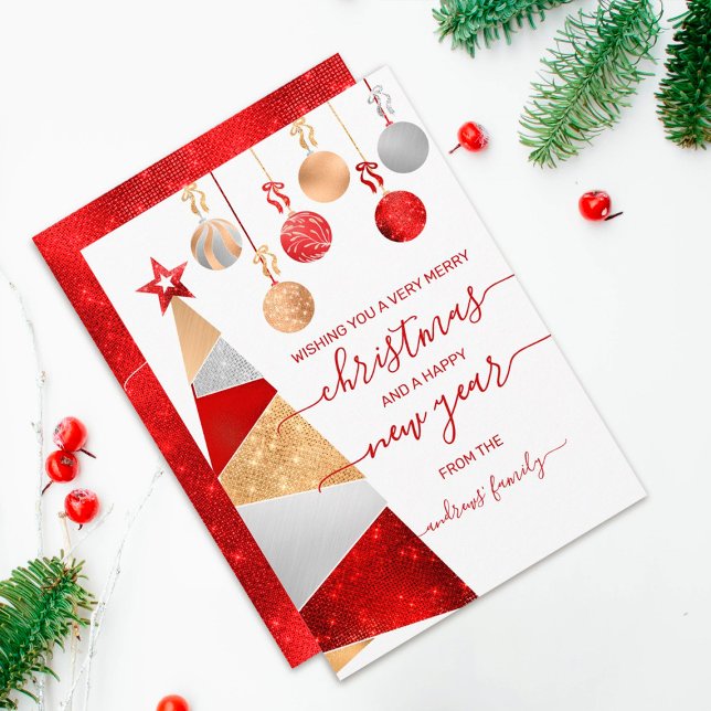 Red Gold Silver Glitzer Tree Ornamente Weihnachten (Von Creator hochgeladen)