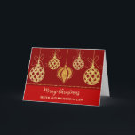 Red Gold Sister & Brother im Gesetz Weihnachten Karte<br><div class="desc">Frohe Weihnachten für Schwestern und Schwestern in Jura-Karte in modernem Rot mit funkelnd Goldverzierungen.</div>