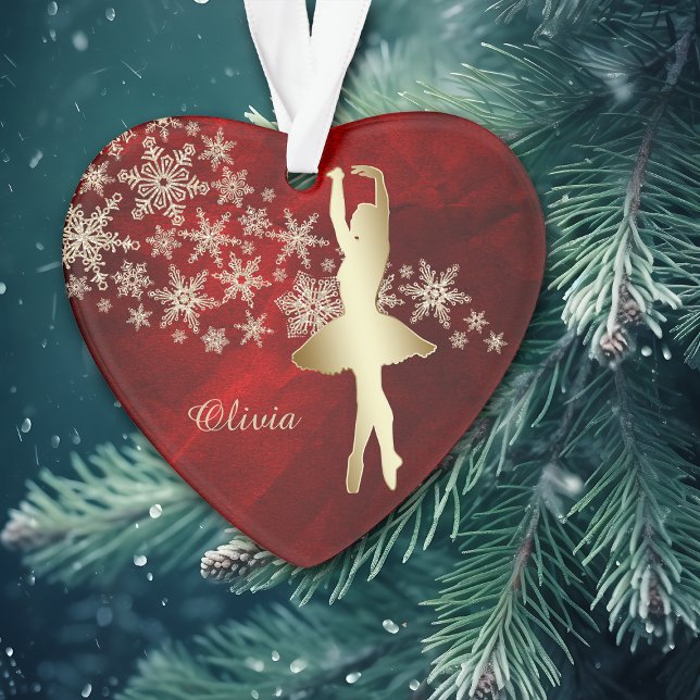 Red Gold Snowflake Dancer Ornament (Von Creator hochgeladen)