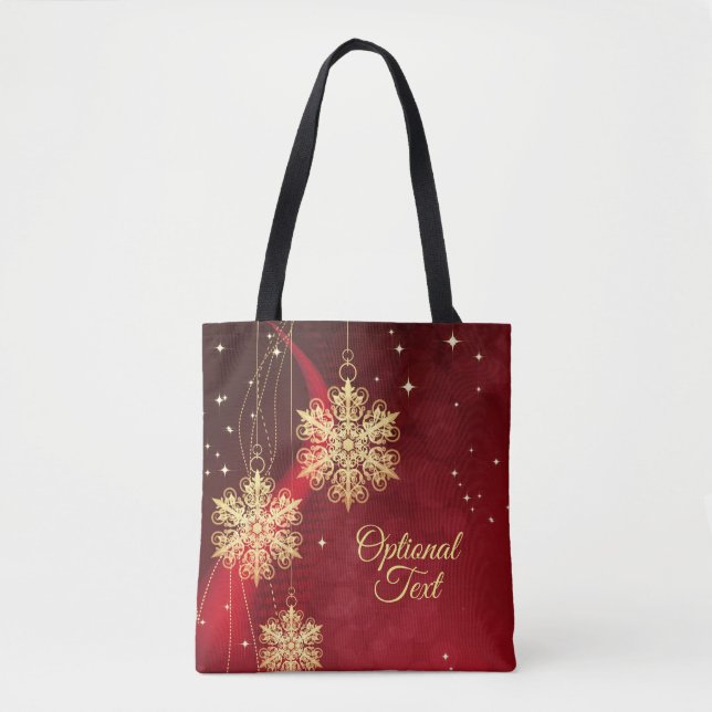 Red & Gold Snowflake Filigree Custom Christmas (Vorderseite)