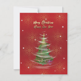 Red & Gold Snowflake Holiday card Feiertagskarte