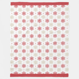 Red Gold Snowflake Muster Fleecedecke