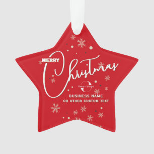 Red Gold Star Business Logo Weihnachten Ornament