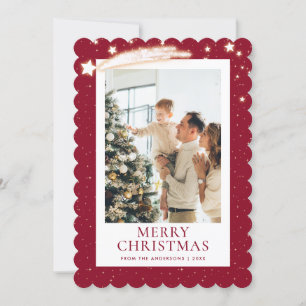 Red Gold Starry Night Foto Frohe Weihnachten