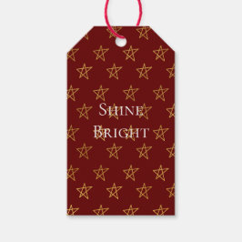 Red Gold Stars Shine Bright Geschenkanhänger