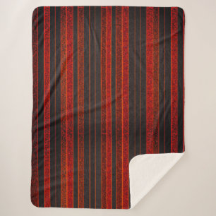 Red Gold Stripy Sherpa Blanket Sherpadecke