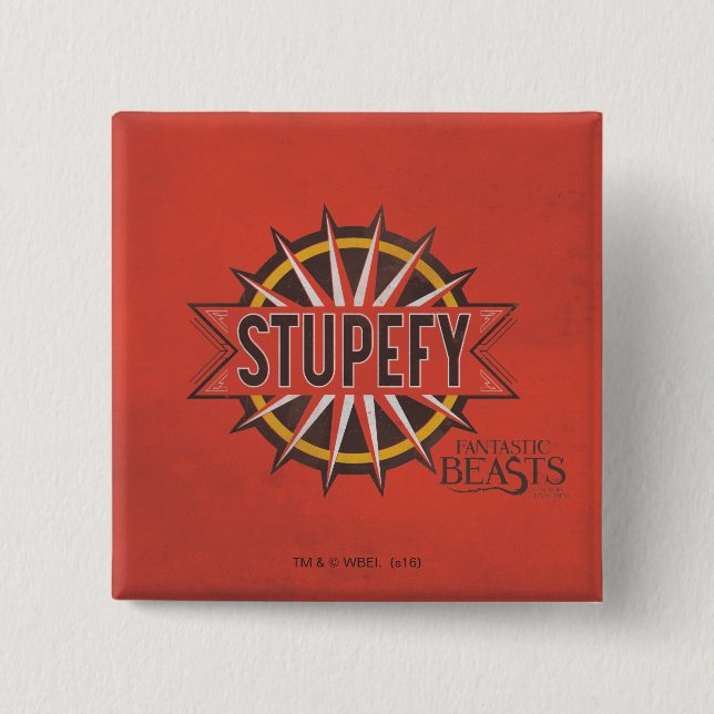 Red & Gold Stupefy Spell Graphic Button (Vorderseite)