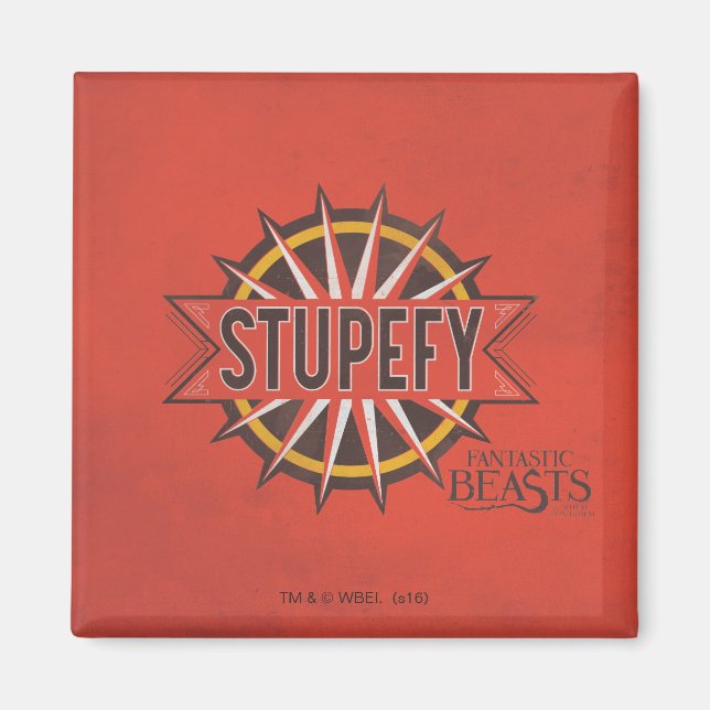 Red & Gold Stupefy Spell Graphic Magnet (Vorne)