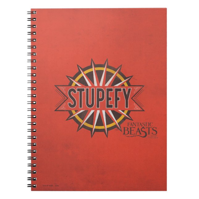 Red & Gold Stupefy Spell Graphic Notizblock (Vorderseite)