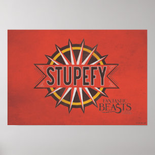 Red & Gold Stupefy Spell Graphic Poster