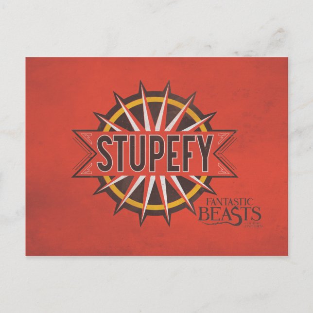 Red & Gold Stupefy Spell Graphic Postkarte (Vorderseite)