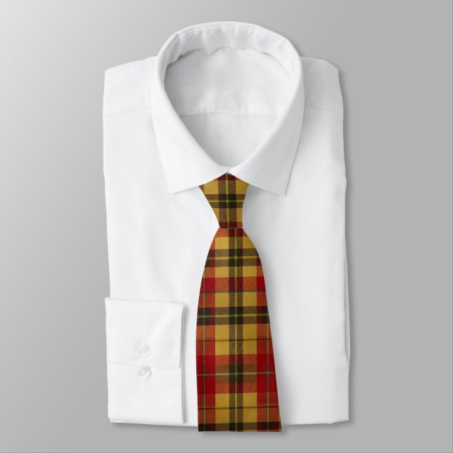 Red & Gold Tartan Plaid  Krawatte (Gebunden)