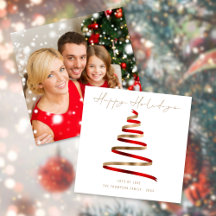 Red Gold Tree Foto Weihnachtsfeiertage