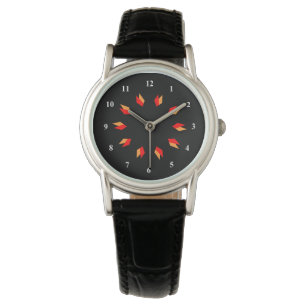 Red, Gold und Black Mandala Watch Armbanduhr