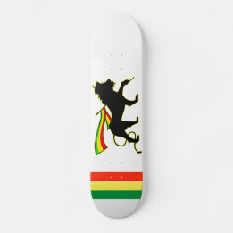 Red, Gold und Green Rasta Lion Skateboard
