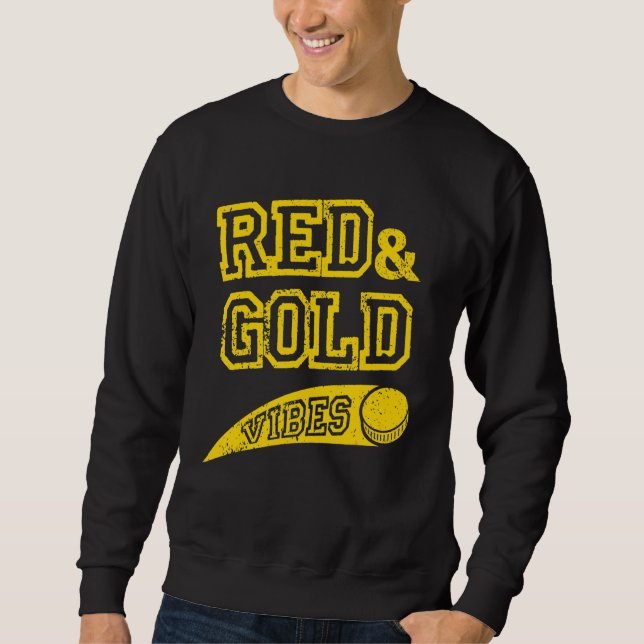 Red & Gold Vibes Hockey Team Fan_2 Sweatshirt (Vorderseite)