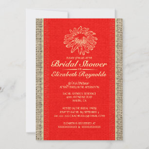 Red & Gold Vintag Lace Bridal Dusche Einladungen