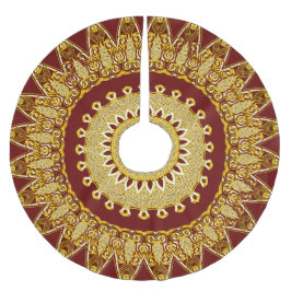 Red Gold Weihnachten Polyester Weihnachtsbaumdecke