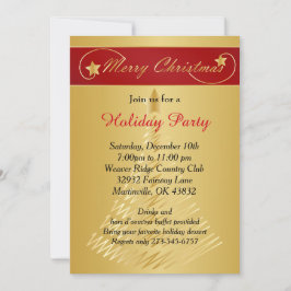Red Gold Weihnachtsbaum Einladung