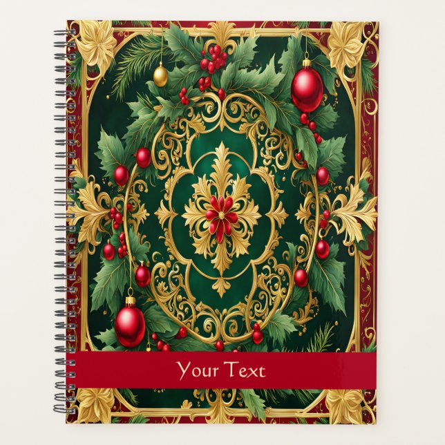 Red Gold Weihnachtsfeiertag Planer (Vorderseite)