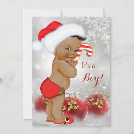 Red Gold White Christmas Baby Shower Boy Ethnic Einladung