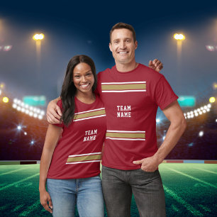 Red Gold White Sports Jersey Teamname Unisex T-Shirt