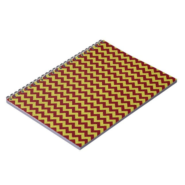 Red & Gold Zig Zag Glitzer Notizblock (Linke Seite)