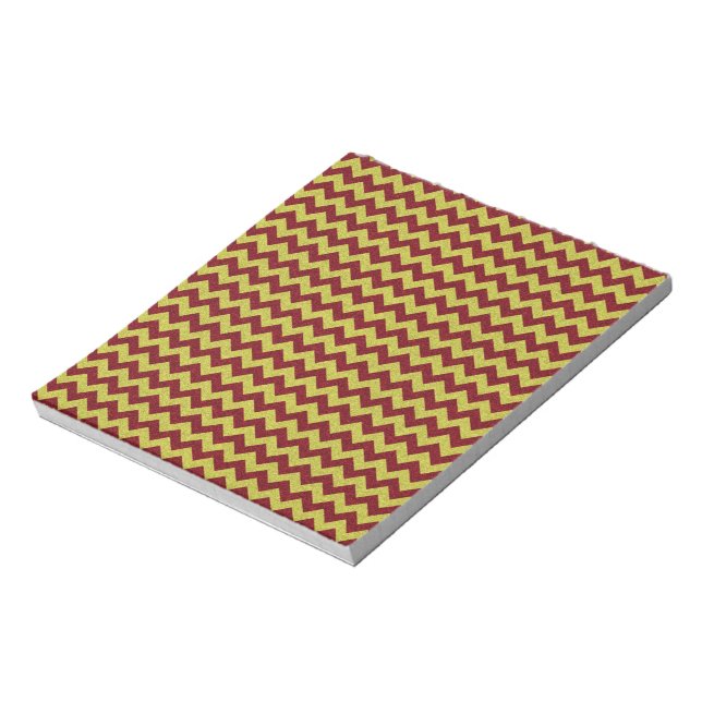 Red & Gold Zig Zag Glitzer Notizblock (Rotiert)