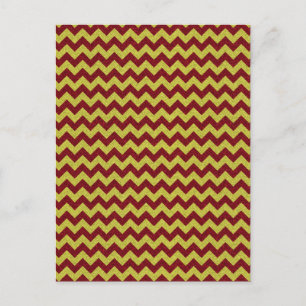 Red & Gold Zig Zag Glitzer Postkarte