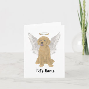 Red Golden Apricot Doodle Beileid Memorial Karte