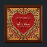 Red Golden Bohemisch Wedding Anniversary Geschenkb Erinnerungskiste<br><div class="desc">Holzkisten mit individualisierbarem gekacheltem Deckel : Bohemisch inspirierte, goldene Dekorationsrahmen in Gold und kräftigen Rottönen - Vorzügliche und elegante Brauerei, Jubiläum oder Verlobung. Persönlich mit Namen, Jubiläumsdatum und Monogramm oder Zahlen - gemacht in eine wunderbare hölzerne Geschenkboxen, um Schmuck behalten, Schmuckkasten für Ihre speziellen Keepsakes. Schenken Sie sich ein wunderbares...</div>