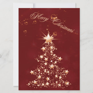 Red Golden Christmas 6,5 x 8,75 Einladung