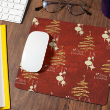 Red & Golden Frohe Weihnachtsmousepad