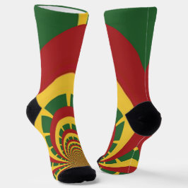 Red Golden Green Rasta Colors Reggae ist Fun Socks Socken